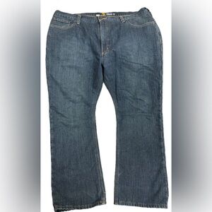 Carhartt Fleece Lined Jeans Men's 40x30 Relaxed-Fit Straight-Leg Denim Dark Wash